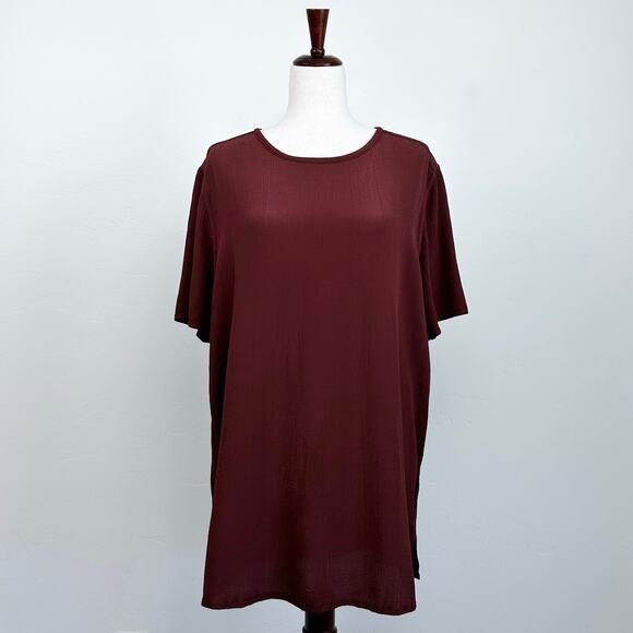 Flax Jeanne Engelhart Textured Rayon Oversized Tunic Tee - Picture 1 of 7